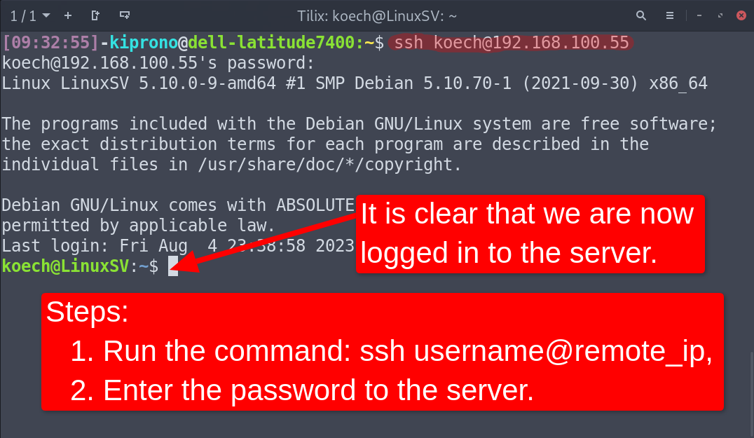 Connecting to the Remote via SSH
